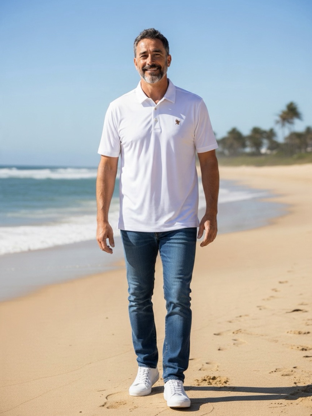 Peter Millar White Short Sleeve Summer Comfort Polo